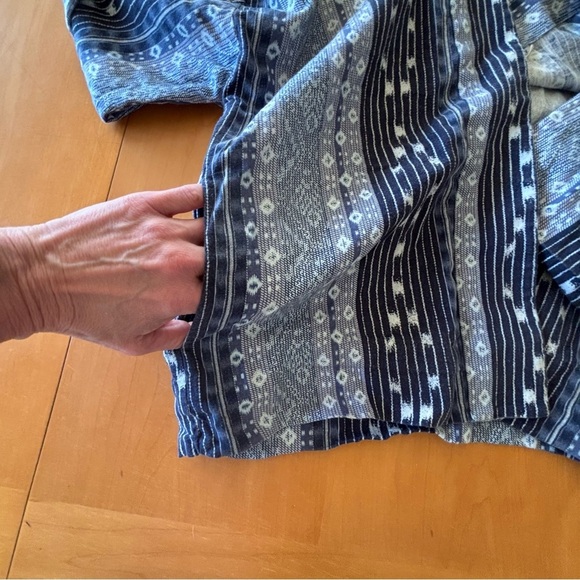 GAP SM Women's Blue Patterned Cotton Open Front Sweater - Picture 13 of 13